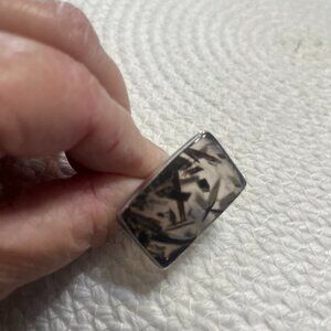 Natural STICK AGATE Handmade Sterling 925 Ring Size 6.5 #396D